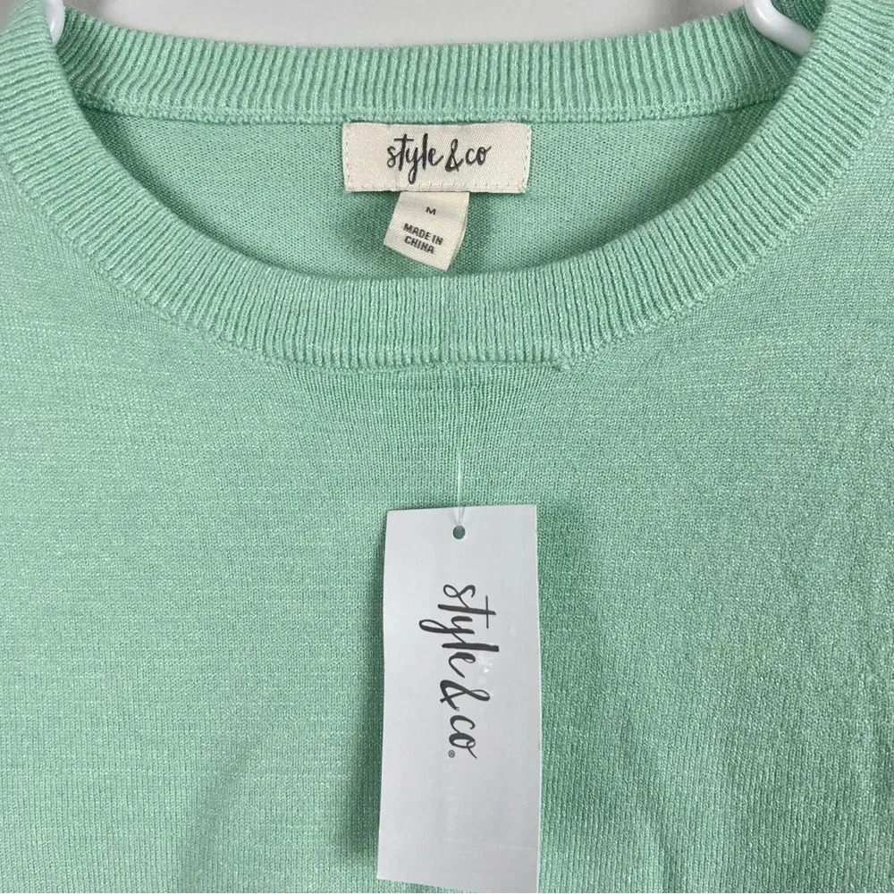 NEW Beautiful Teal Sweater, soft, stylish, from Style & Co.,  by Size Medium - Picture 5 of 9